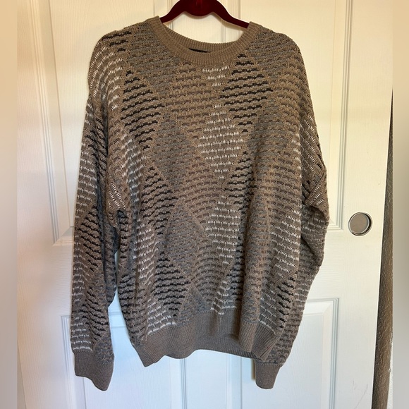 Vintage XXL oversized brown and grey patterned sweater - Picture 1 of 3
